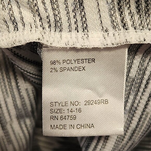 Rainbeau Curves‎ Hooded Tank Top Women's 14-16 Gray/White Striped Drawstring - Picture 6 of 11